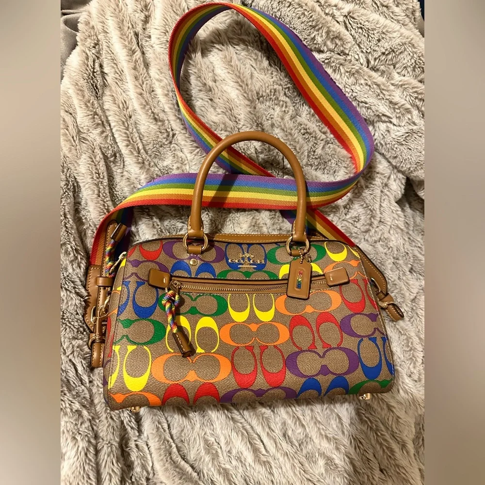 Coach Rainbow Signature Satchel - Picture 1 of 3